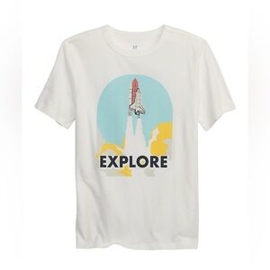 The Gap New Boys Graphic Explorer Tee 100% Cotton Size Small